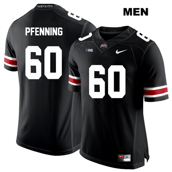 Ohio State Buckeyes Men's Blake Pfenning #60 White Number Black Authentic Nike College NCAA Stitched Football Jersey FC19S72MQ
